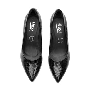 104501 ESCAMA NEGRO FLEXI CALZADO DAMA ZAPATI