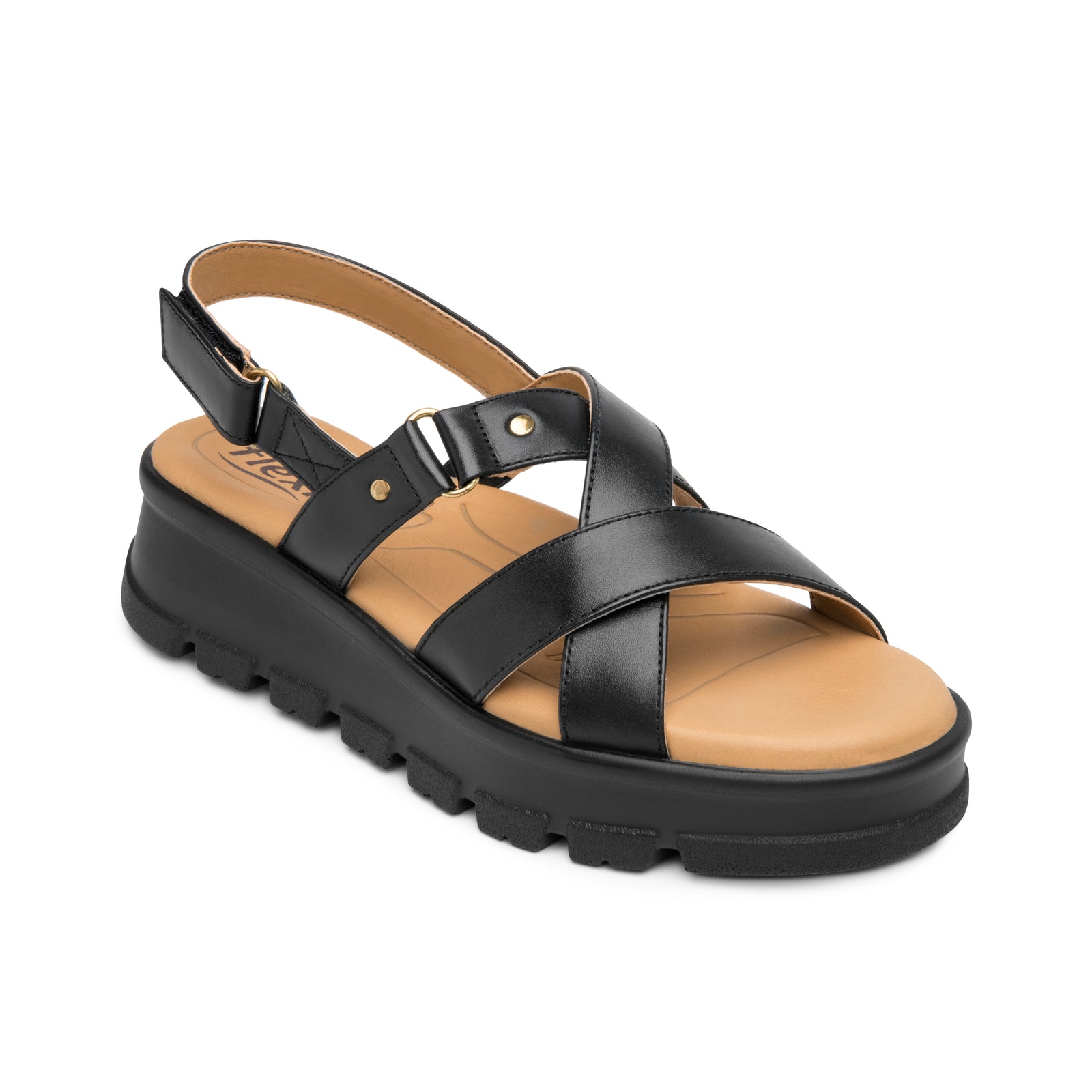 128513 NEGRO FLEXI CALZADO DAMA SANDALIA SAND