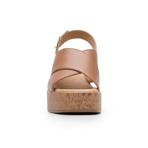 139201 BEIGE FLEXI CALZADO DAMA SANDALIA CUÑA