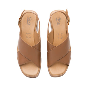 139201 BEIGE FLEXI CALZADO DAMA SANDALIA CUÑA