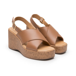 139201 BEIGE FLEXI CALZADO DAMA SANDALIA CUÑA