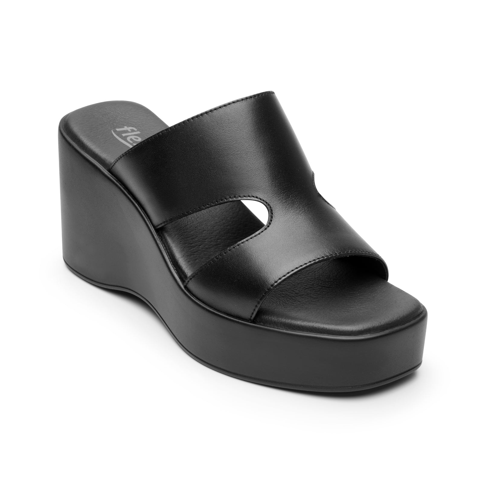 139203 NEGRO FLEXI CALZADO DAMA SANDALIA CUÑA