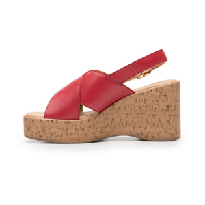 139201 ROJO FLEXI CALZADO DAMA SANDALIA CUÑA
