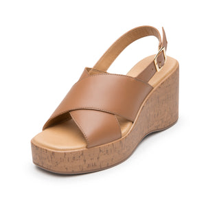 139201 BEIGE FLEXI CALZADO DAMA SANDALIA CUÑA